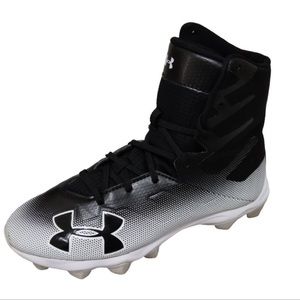 Under Armour Black White Men’s High Top Highlight Football Cleats Size 7